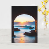 Sympathie Ocean Sunrise met stenen boog Kaart (Gele Bloem)