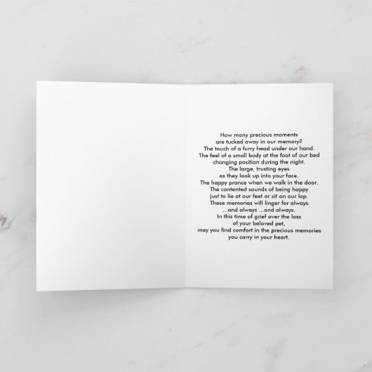 Sympathie op Dood van de Hond van het Huisdier Kaart (Binnen)