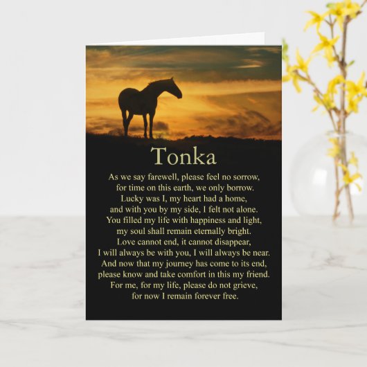 Sympathie paarden Verlies van aangepaste naam paar Kaart (Gele Bloem)