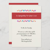 Sympathie Pet condoléance Dog Cat Sorry Flat Kaart (Voorkant / Achterkant)