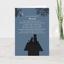 Sympathie Pet Dog Cat Spiritueel gedicht hemel Kaart