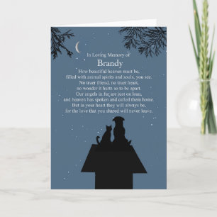 Sympathie Pet Dog Cat Spiritueel gedicht hemel Kaart