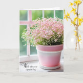 Sympathie Pink Baby's Breath Bouquet Kaart (Gele Bloem)