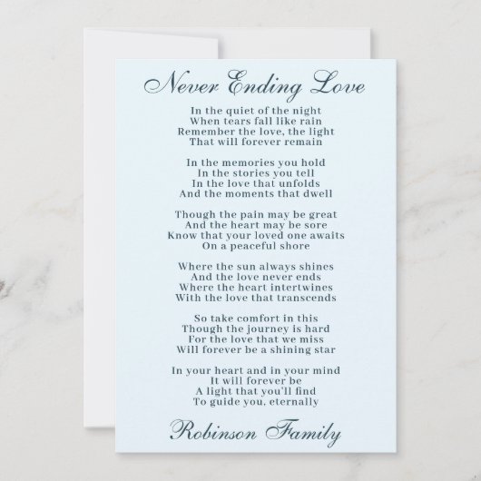 Sympathie Poem Kaart (Voorkant)