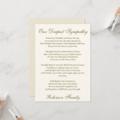 Sympathie Poem Kaart (Voorkant / Achterkant in situ)