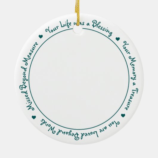 Sympathie Quote Green Keepomwille Memorial Keramisch Ornament (Achterkant)