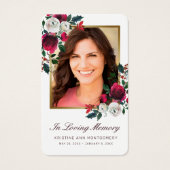 Sympathie Red Rose Floral Gold Foto Prayer Kaart (Voorkant)