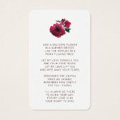 Sympathie Red Rose Floral Gold Foto Prayer Kaart (Achterkant)