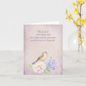 Sympathie Robin op Peony Hartelijk dank Kaart (Gele Bloem)