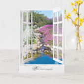 sympathie rocktuin met watervallen in raam kaart (Gele Bloem)