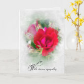 Sympathie rode Rose Kaart (Gele Bloem)