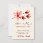 Sympathie Rode Roze Bloem Magnolia DANK U Bedankkaart (Voorkant)