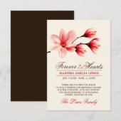 Sympathie Rode Roze Bloem Magnolia DANK U Bedankkaart (Voorkant / Achterkant)