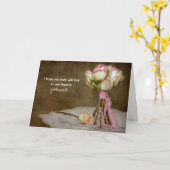 Sympathie Rose Bouquet over Doily Kaart (Gele Bloem)