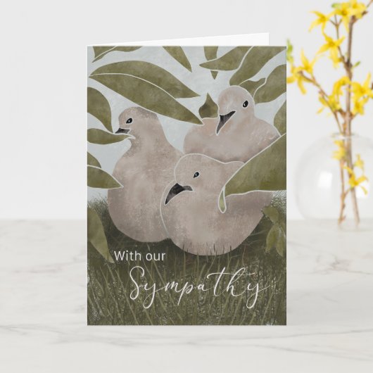 Sympathie Rouwende Duiven in Nest Kaart (Gele Bloem)