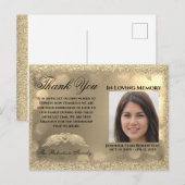 Sympathie Rouwfoto HARTELIJK DANK met Hart Briefkaart (Voorkant / Achterkant)