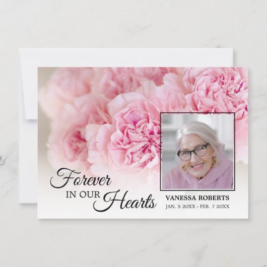 Sympathie Roze anjers DANK U | FOTO Bedankkaart (Achterkant)