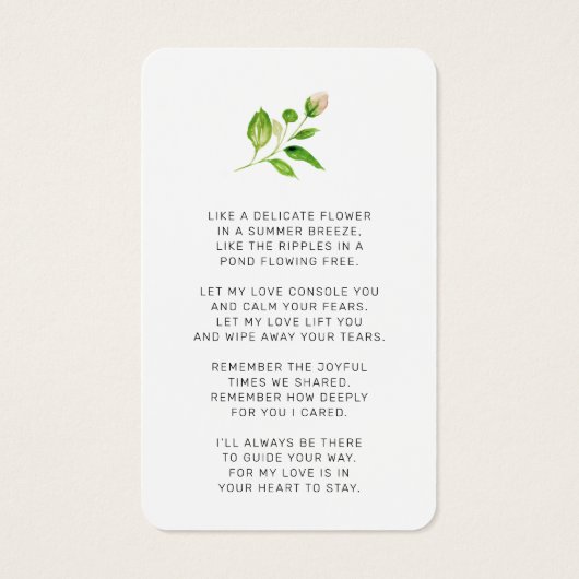 Sympathie Roze Blauw Roos Floral Foto Prayer Kaart (Achterkant)