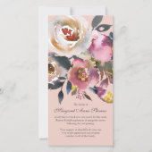 Sympathie Roze Bloemen Begrafenis Dank u Kaarten (Voorkant)