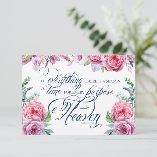 Sympathie Roze Bloemenfoto Begrafenis Dank u kaart (Staand voorkant)