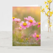 Sympathie Roze Daisies Kaart (Gele Bloem)