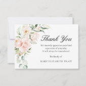 Sympathie Roze Floral begrafenis Bedankkaart (Voorkant)