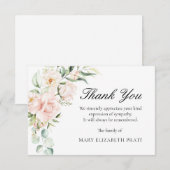 Sympathie Roze Floral begrafenis Bedankkaart (Voorkant / Achterkant)