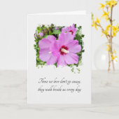 Sympathie Roze Hibiscus Kaart (Gele Bloem)