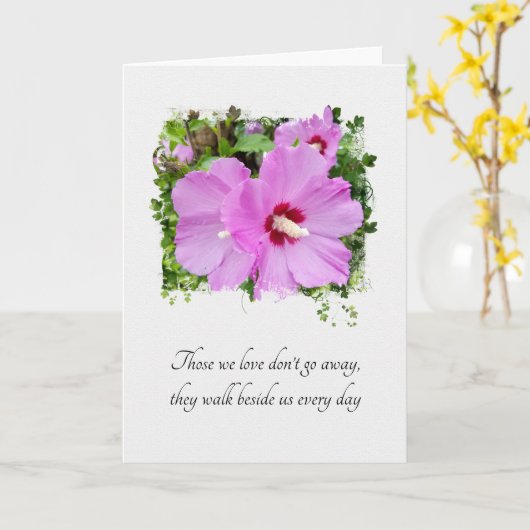 Sympathie Roze Hibiscus Kaart (Gele Bloem)