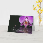 Sympathie Roze Orchid en Bubbles Kaart (Gele Bloem)