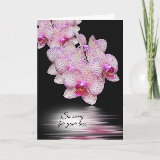 Sympathie roze orchidee water reflectie kaart (Voorkant)