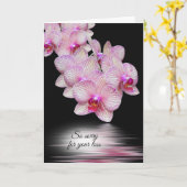 Sympathie roze orchidee water reflectie kaart (Gele Bloem)