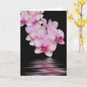Sympathie roze orchidee water reflectie kaart (Gele Bloem)