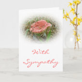 Sympathie Roze paddenstoel Kaart (Gele Bloem)