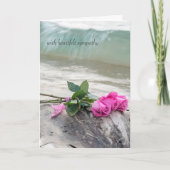 sympathie roze roze roodroos op driftwood kaart (Voorkant)