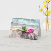 sympathie roze rozen op driftwood kaart (Gele Bloem)