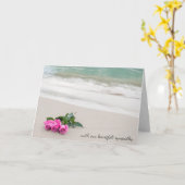 sympathie roze rozen op het strand kaart (Gele Bloem)