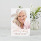 Sympathie Simple Gold Script Photo Funeral Bedankkaart (Staand voorkant)