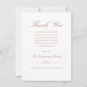 Sympathie Simple Gold Script Photo Funeral Bedankkaart (Achterkant)