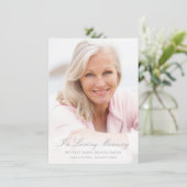 Sympathie Simple Silver Script Photo Funeral Bedankkaart (Staand voorkant)