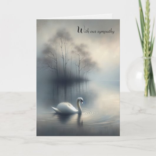 Sympathie Solitaire Zwaan op Misty Lake Kaart (Voorkant)