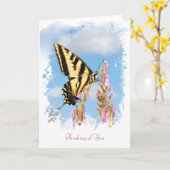 Sympathie Spiritueel met Swallowtail Butterfly Art Kaart (Gele Bloem)