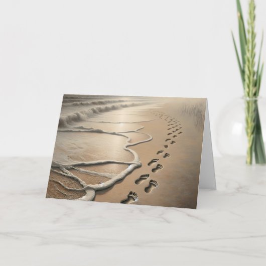 Sympathie strand voetafdrukken en zeeschuim kaart (Voorkant)