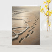 Sympathie Strand Voetafdrukken Kaart (Gele Bloem)
