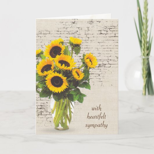 Sympathie Sunflower Bouquet op Brick Kaart (Voorkant)