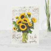 Sympathie Sunflower Bouquet op Brick Kaart (Voorkant)