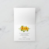 Sympathie Sunflower Funeral Folded Bedankkaart (Binnen)