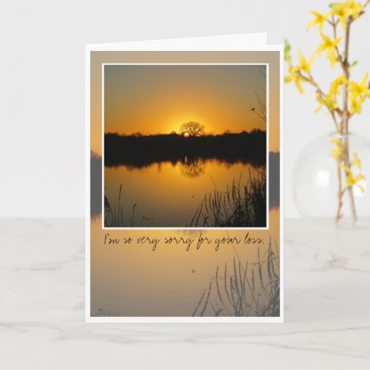 Sympathie, Tree Silhouette Behind Sunrise, Kaart (Gele Bloem)