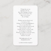 Sympathie Uitvaart Blue Hydrangea Gebed Kaarten Visitekaartje (Achterkant)