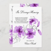 Sympathie Uitvaart DANK U Lily Floral FOTO Bedankkaart (Voorkant / Achterkant)